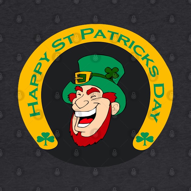 St Patrick's Day Leprechaun in horseshoe by AJ techDesigns